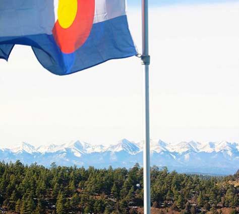 Colorado Flag on Santa Fe Trail Ranch 